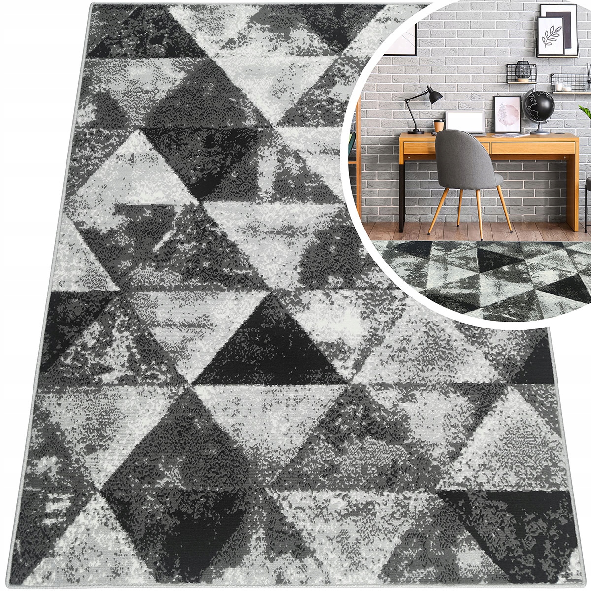 Módní Koberce Do Obývacího Pokoje Graf Šedá Černá 300x400PL