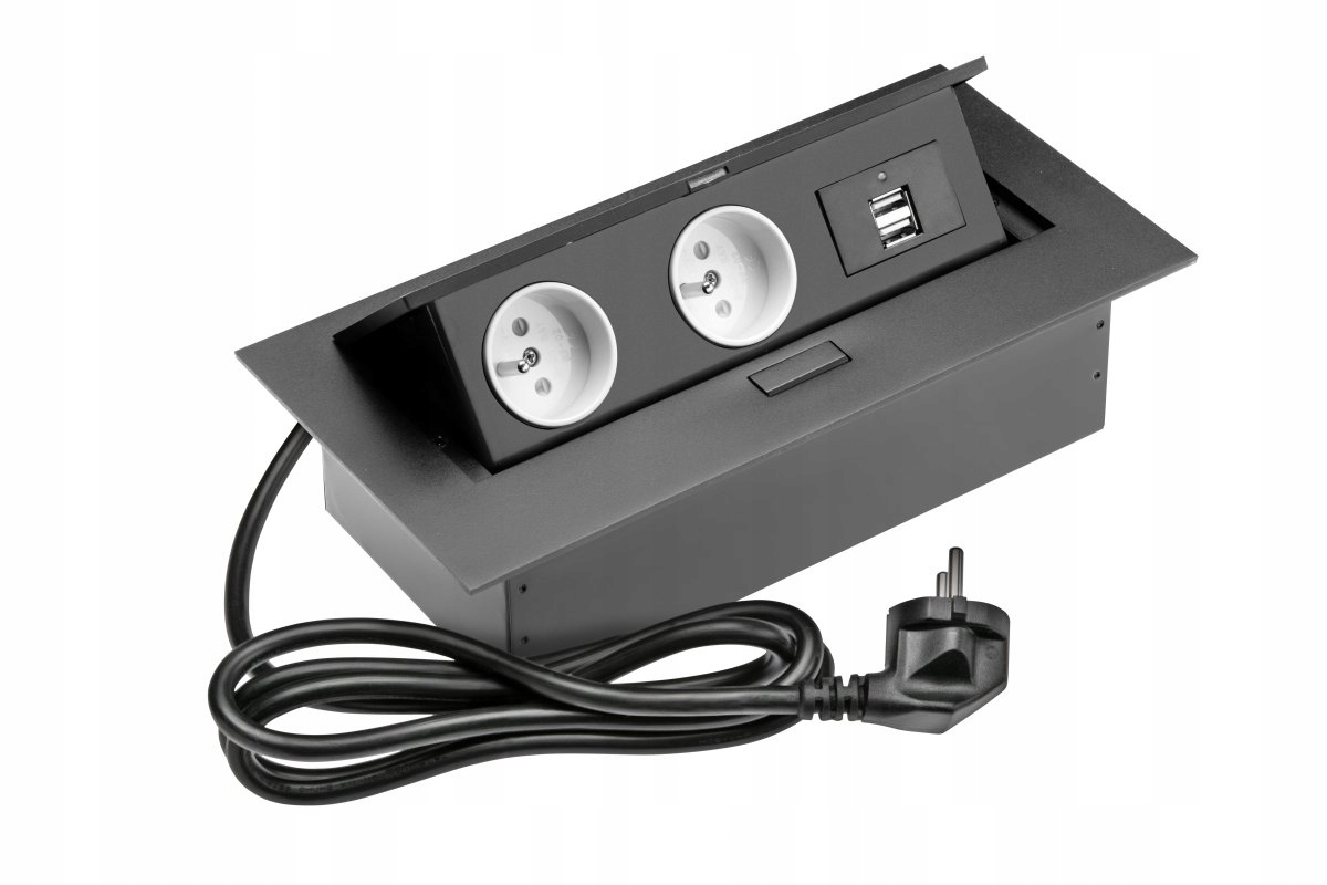 

Przedłużacz Biurkowy 2xGNIAZDO 2xUSB Czarny Gtv