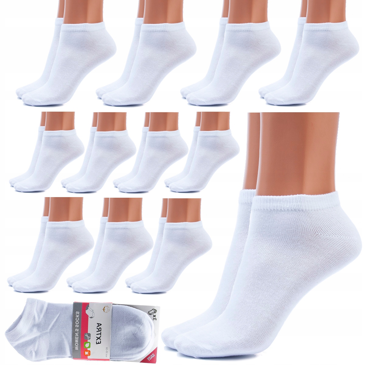 

12x Skarpetki damskie Krótkie Stopki bawełna 35-38