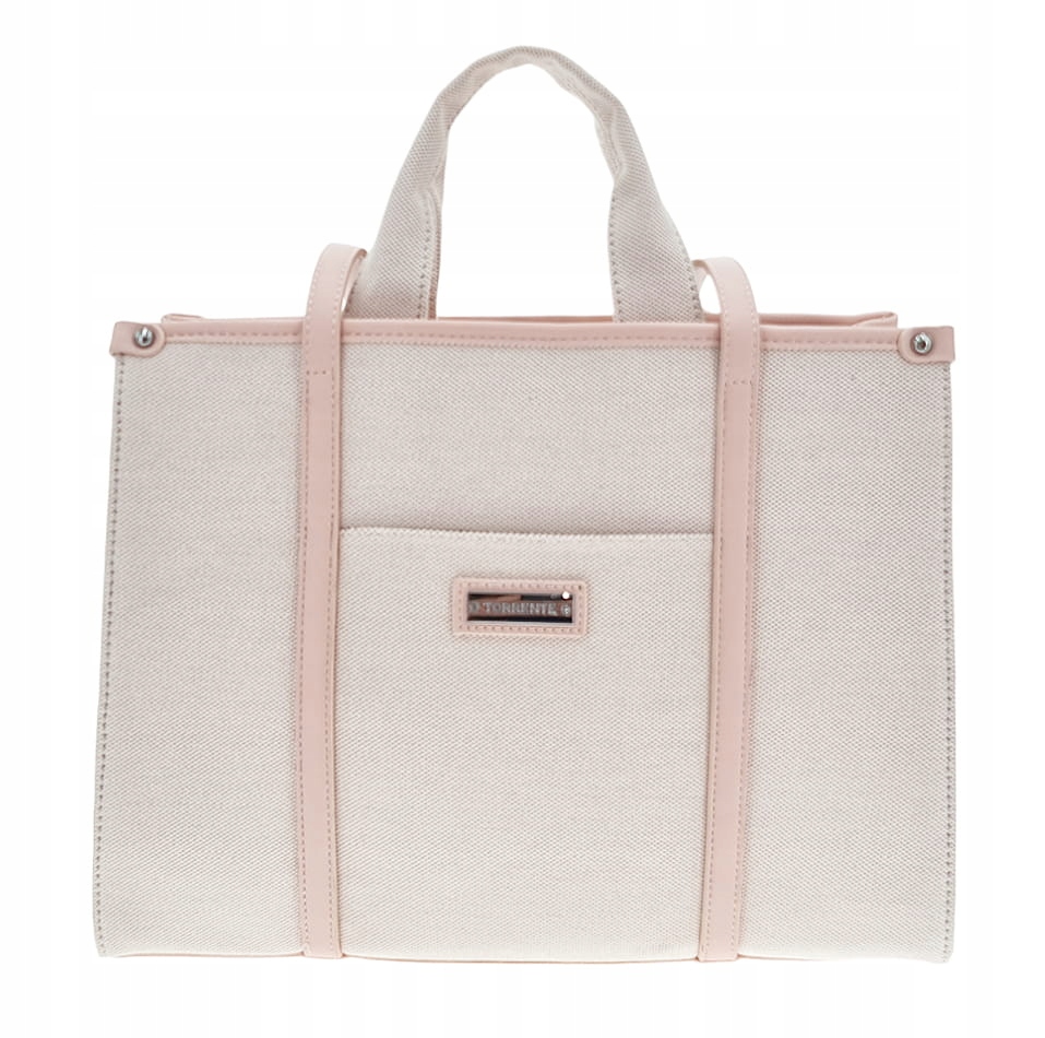 Béžovo-růžový prostorný dámský shopper Torrente