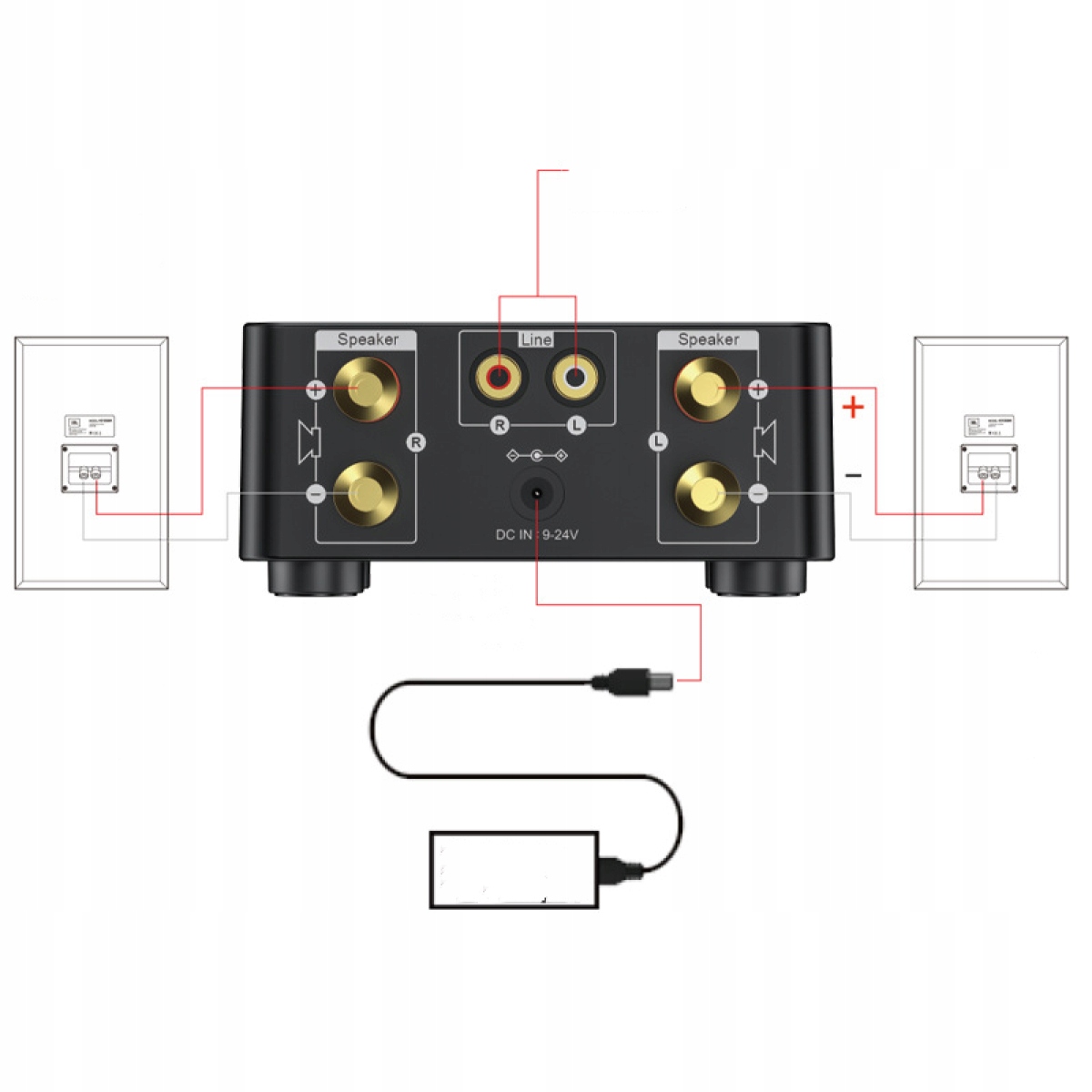 MINI WZMACNIACZ BLUETOOTH 5.1 AMPLITUNER 100W Impedancja 16 Ω