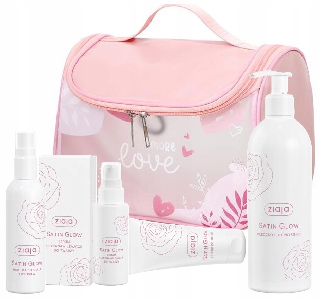 Ziaja zestaw kosmetyków Satin Glow z kosmetyczką 5w1