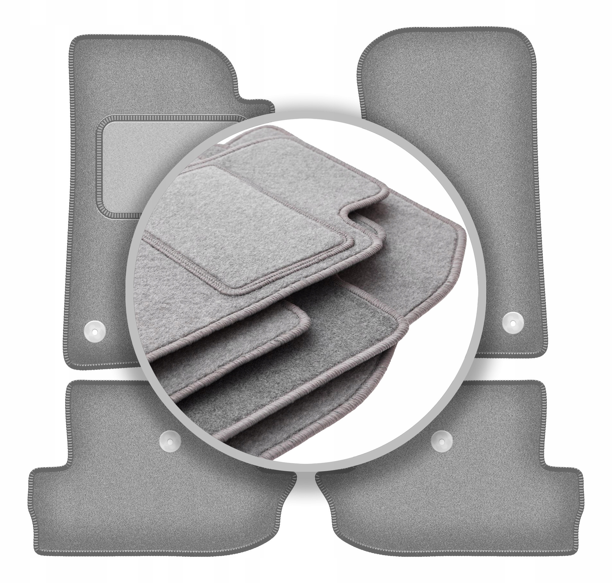 Velurové koberce Oslo šedé pro: Jeep Wrangler IV terénní 2017-