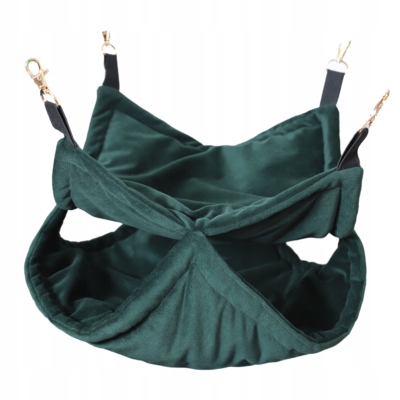 Levně Mimiko dvouúrovňová houpací síť Velvet 40x40 cm lahvově zelená barva