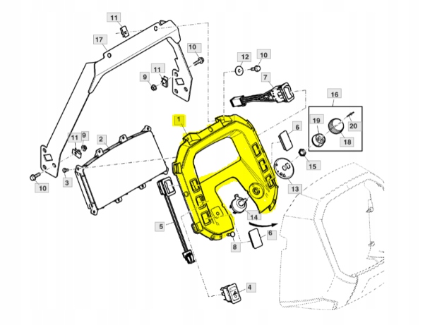 Prístrojový panel John Deere (SU28350)