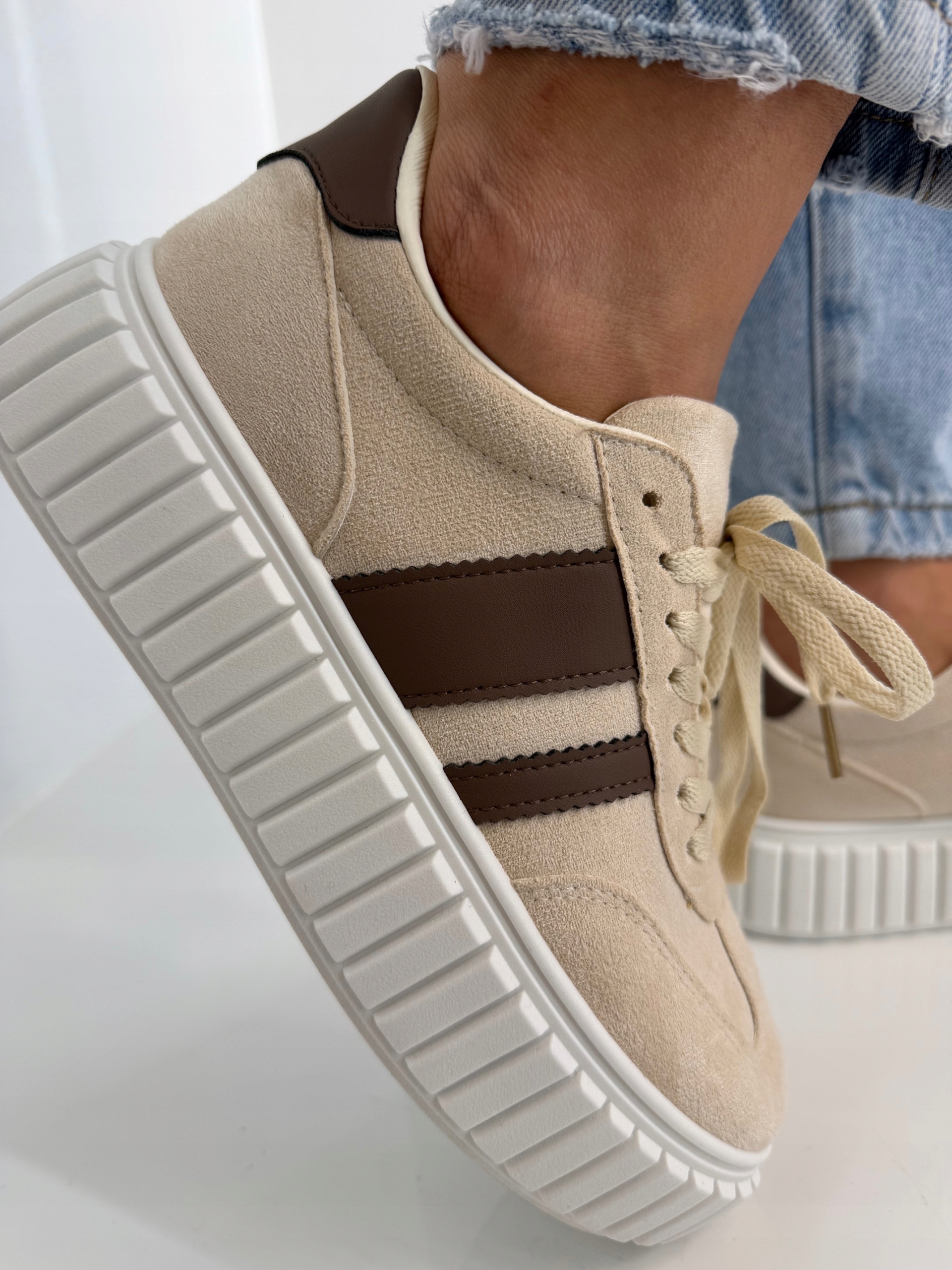 Dámské tenisky Tenisky na platformě Sportovní boty Ekosemišové Béžové 39