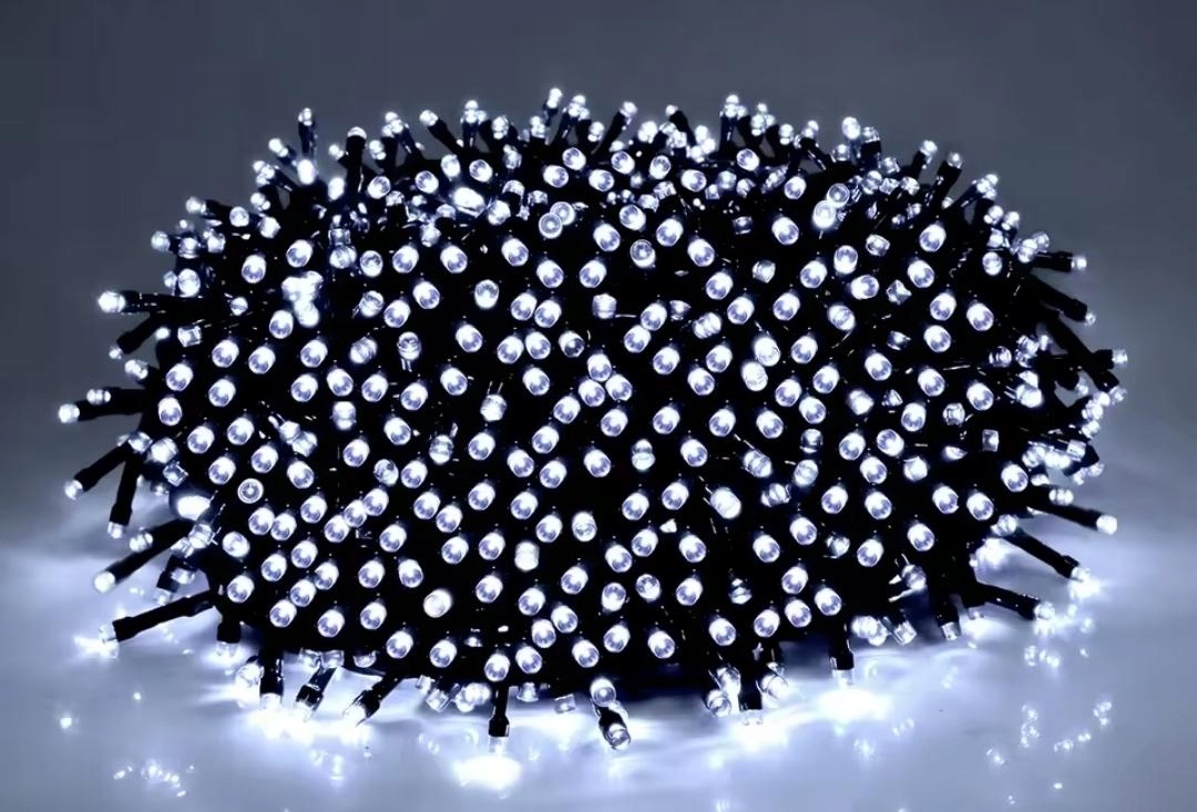 Vánoční osvětlení na stromeček 1000 Led studená barva s flesh girlandou