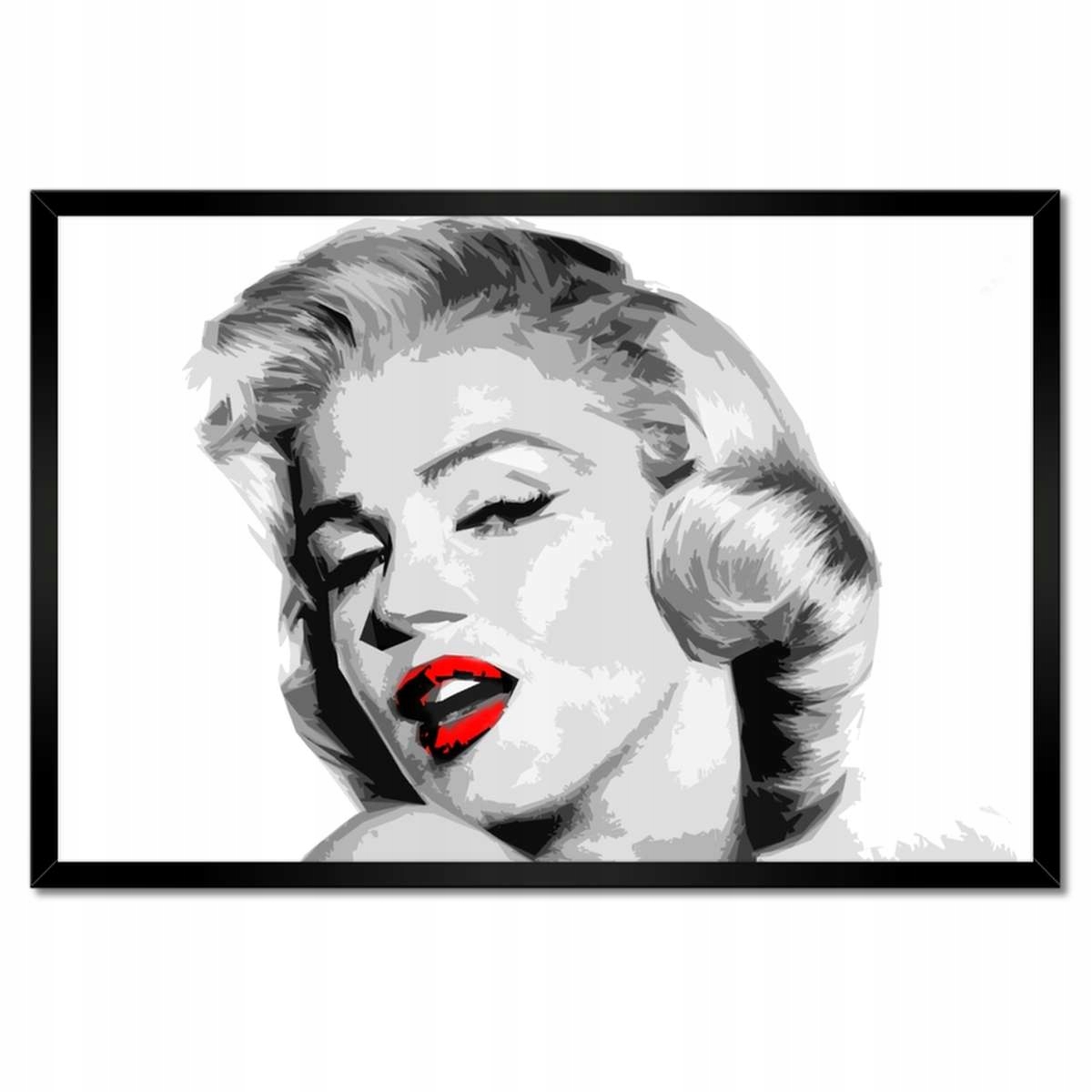 Plakáty v rámu 60x40 Marilyn červené rty