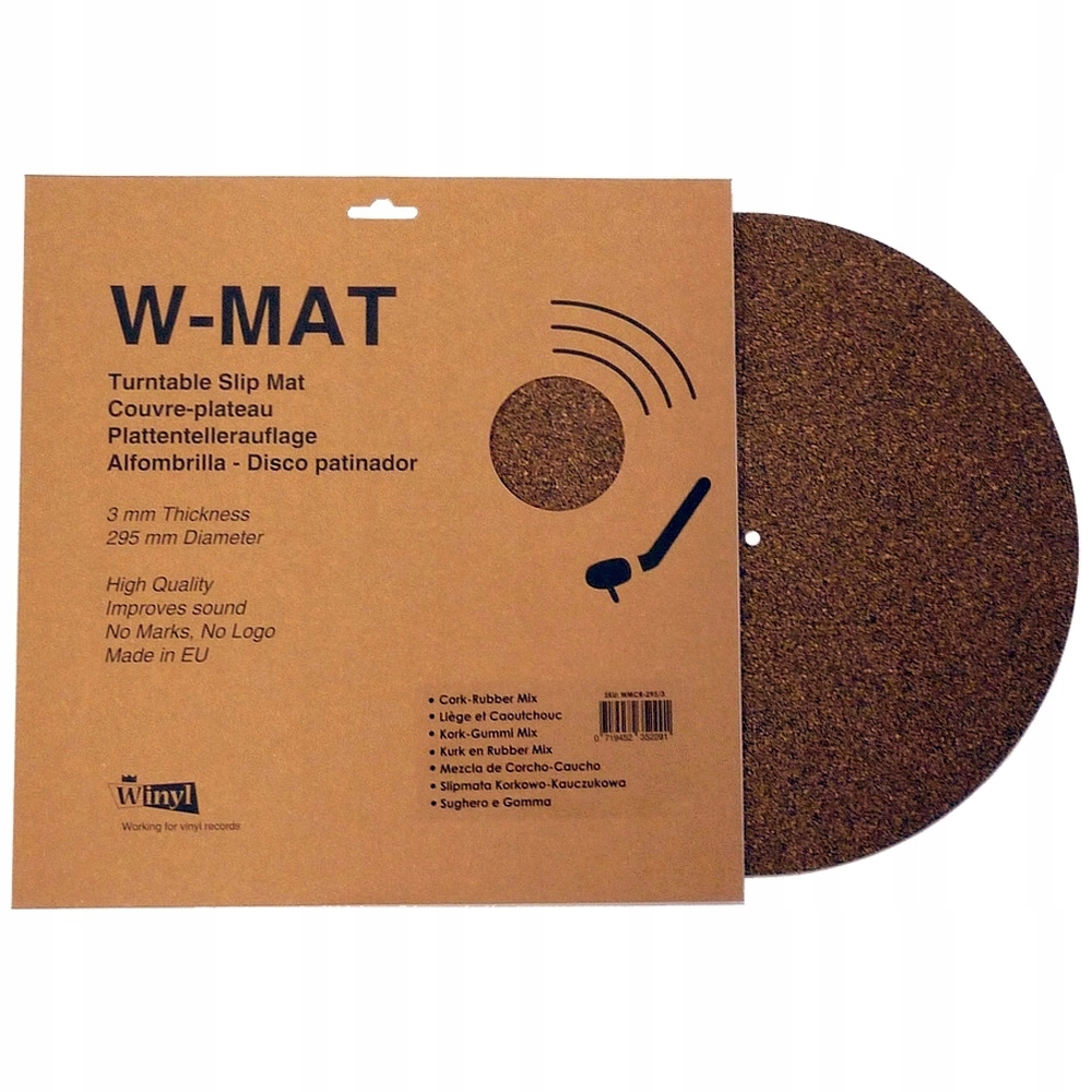 Mata Do Gramofonu Korkowa Guma Slipmat Winyl W-mat Cork-rubber 295/3mm