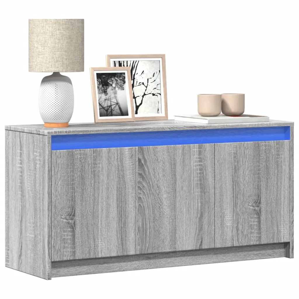 vidaXL Szafka pod Tv z Led, szary dąb sonoma, 100x34x50 cm