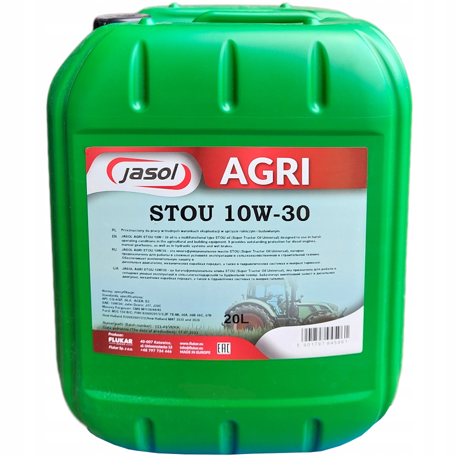 OLEJ Wielofunkcyjny JASOL Agri STOU 10W30 20L