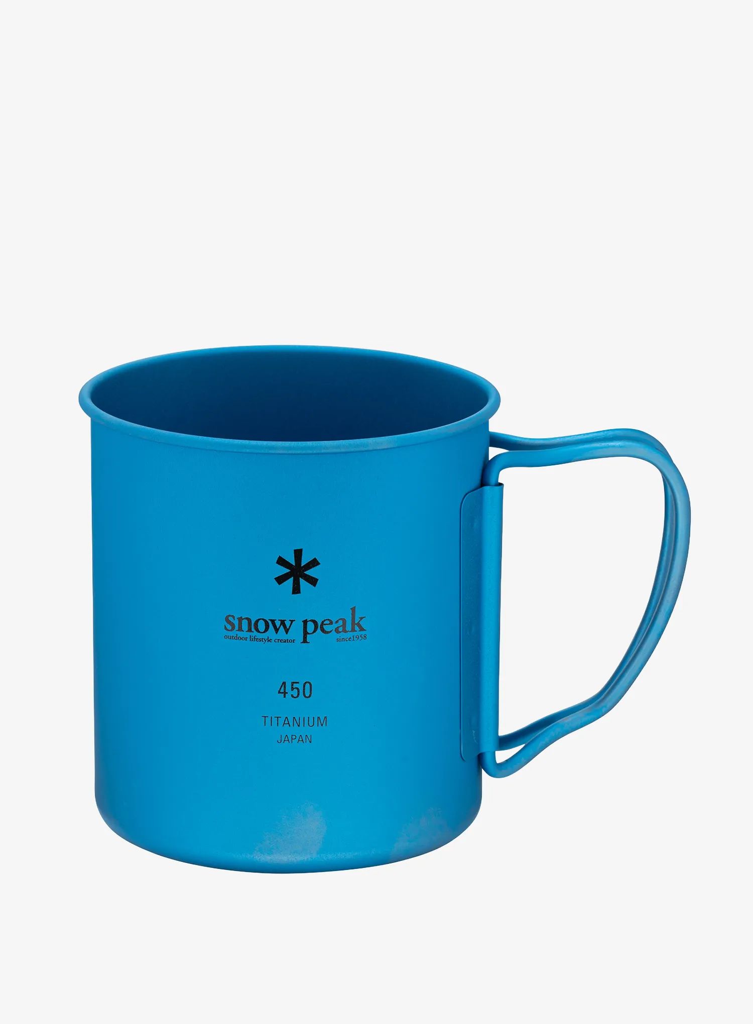 Turistický hrnek Snow Peak Titanium Single Wall 450 ml Mug modrý