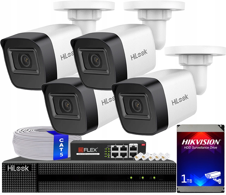 Sada pro monitorování 4Mp PoE Venkovní HiLook od společnosti Hikvision