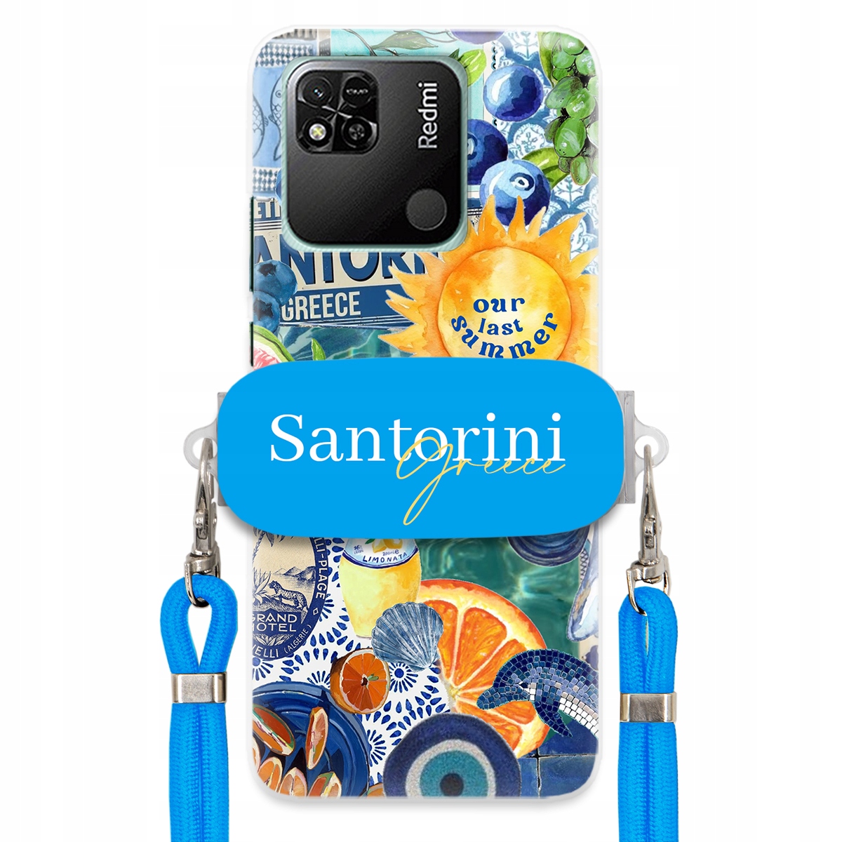 Puzdro pre Xiaomi Redmi 10A 4G Modré vodítko držiak Santorini Sea Vibes