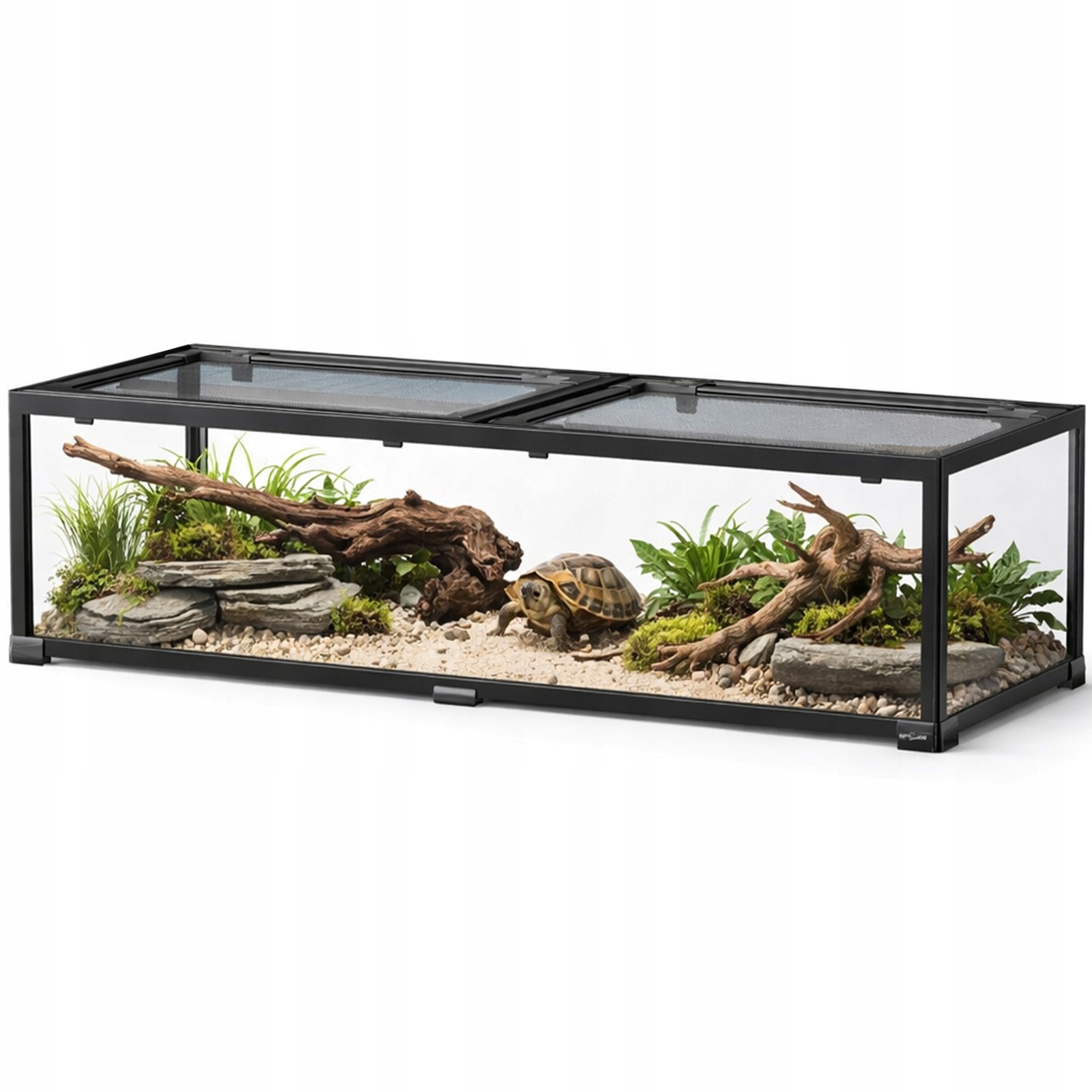 Duże Terrarium Szklane 120X45X30CM Idealne Dla Węża Gekona Żółwi Jaszczurek