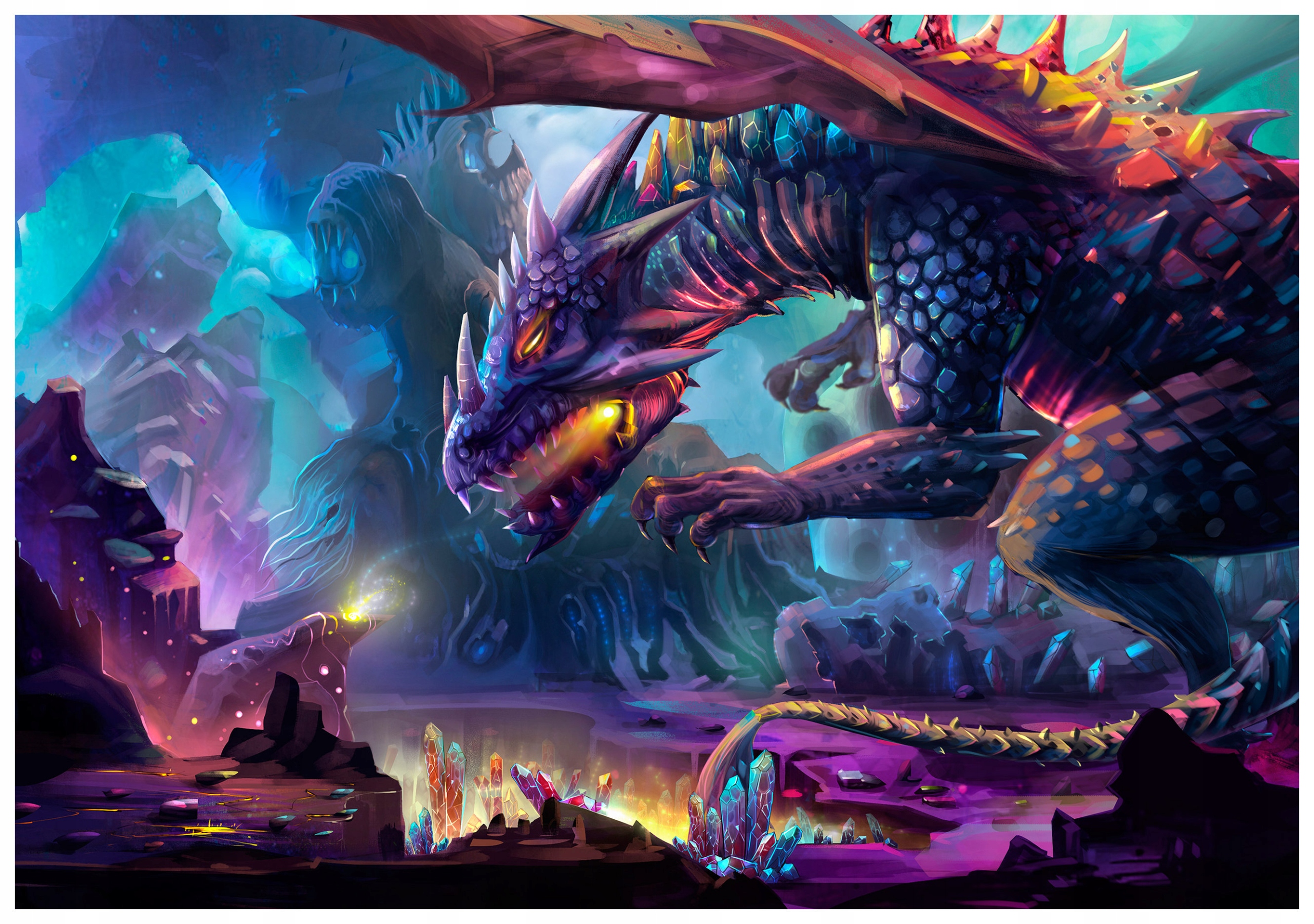 Tapeta Kryštálový drak v jaskyni 300x210 Fantázia do detskej izby lepidlo