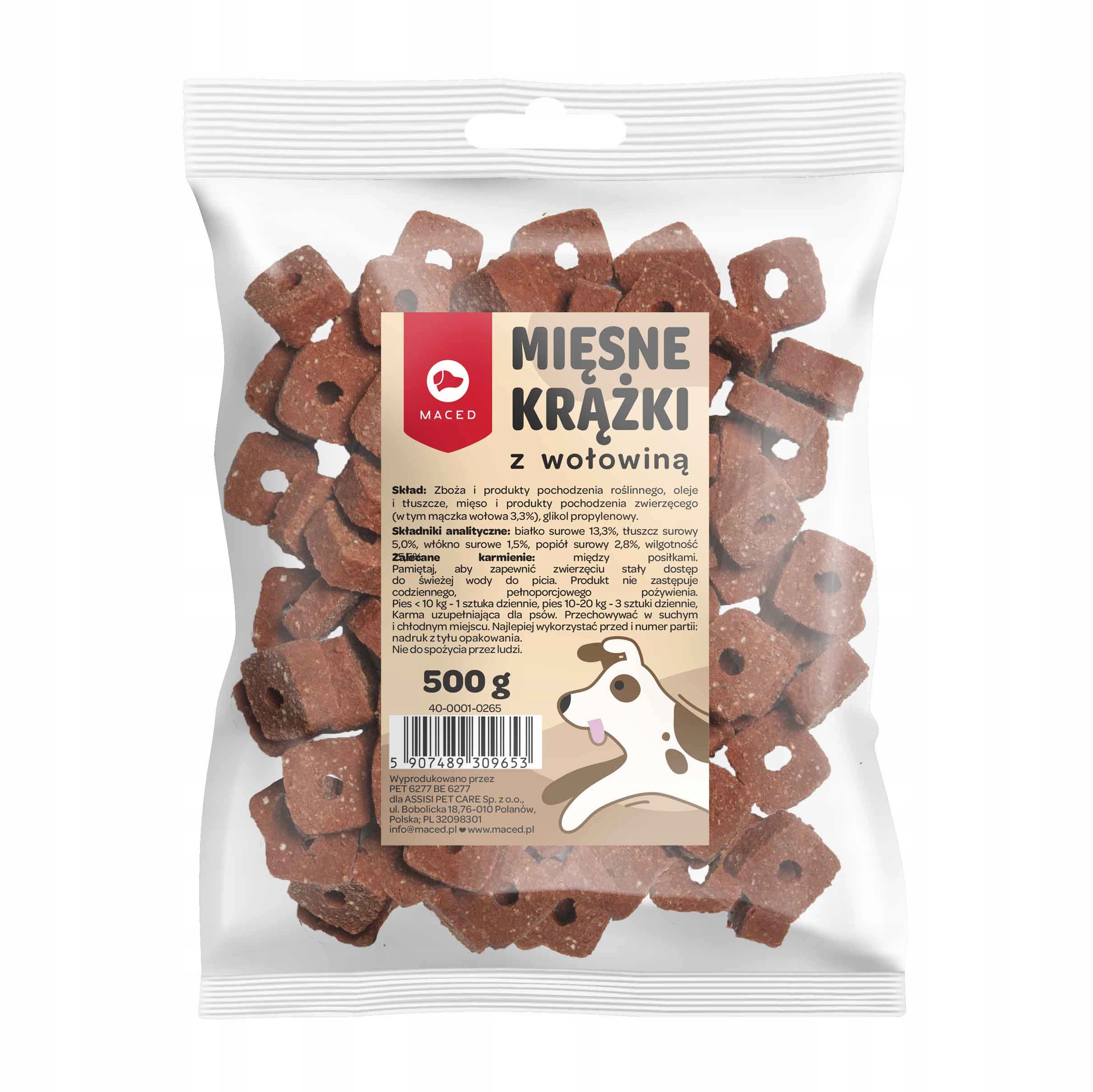 Maced Masové Puky S Hovězím Masem – psí pamlsek – 500 g