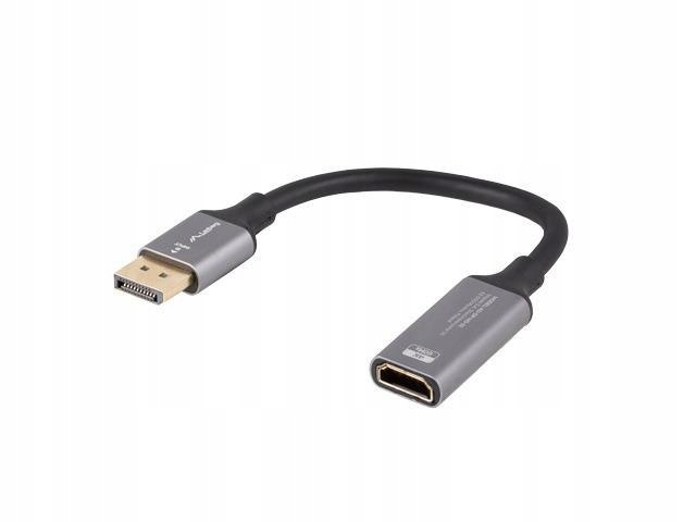 Kabel adapter Lanberg Displayport (M) -> Hdmi (f) 4K na kablu 20cm srebr
