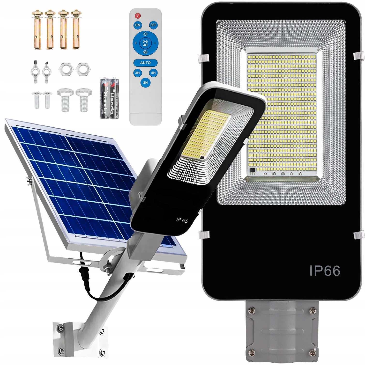 Solárna Led Pouličná Lampa 1000 W, Senzor Súmraku, Výkonná Záhradná Lampa