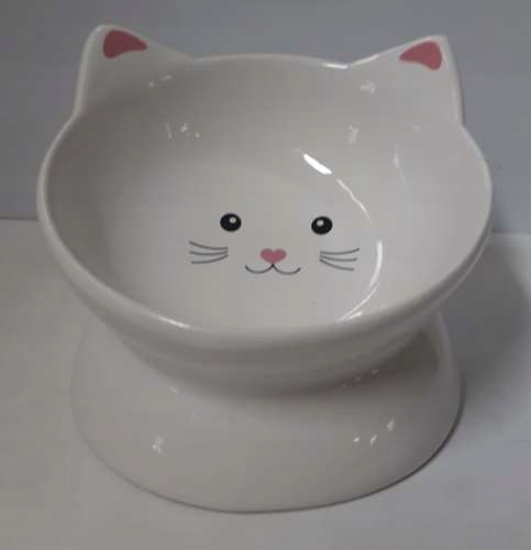 

Miska ceramiczna dla kota Biały Kotek na podstawie
