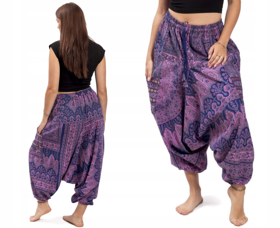 Bavlněné harémové kalhoty aladinky šedé s kapsami