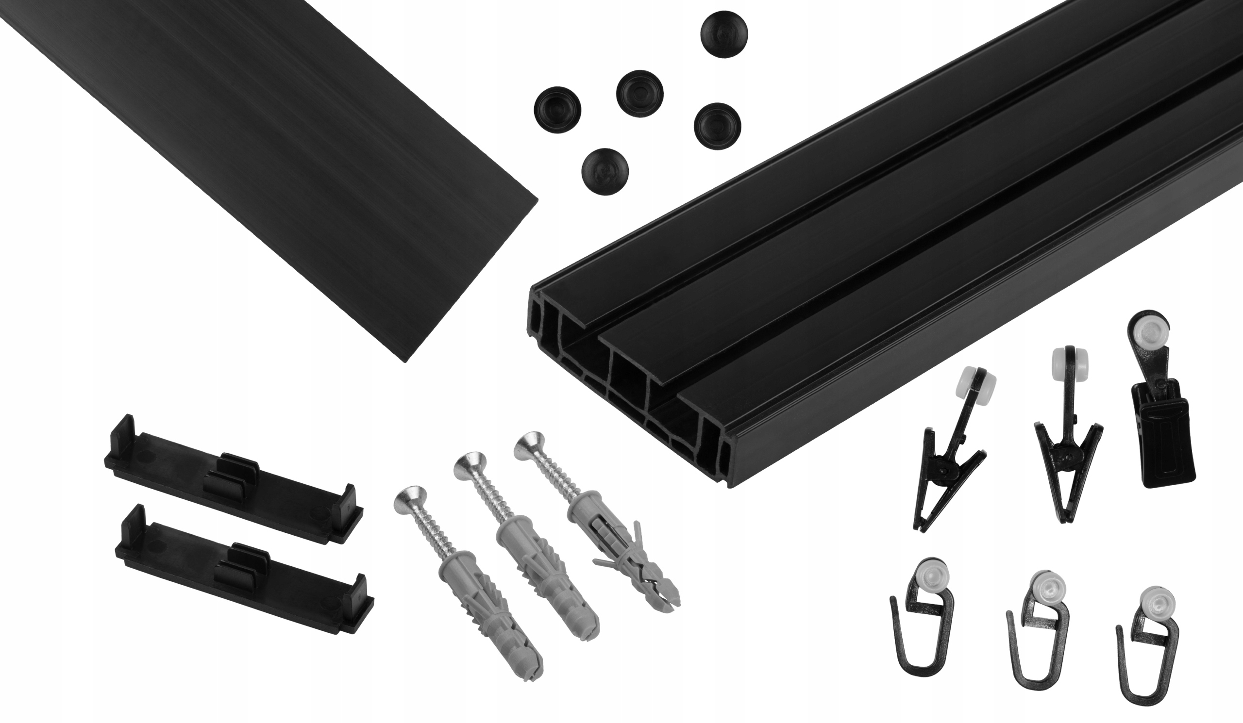 Szyna Sufitowa Dwutorowa z Osłoną Kolory 200 cm Kolor czarny srebrny inny kolor