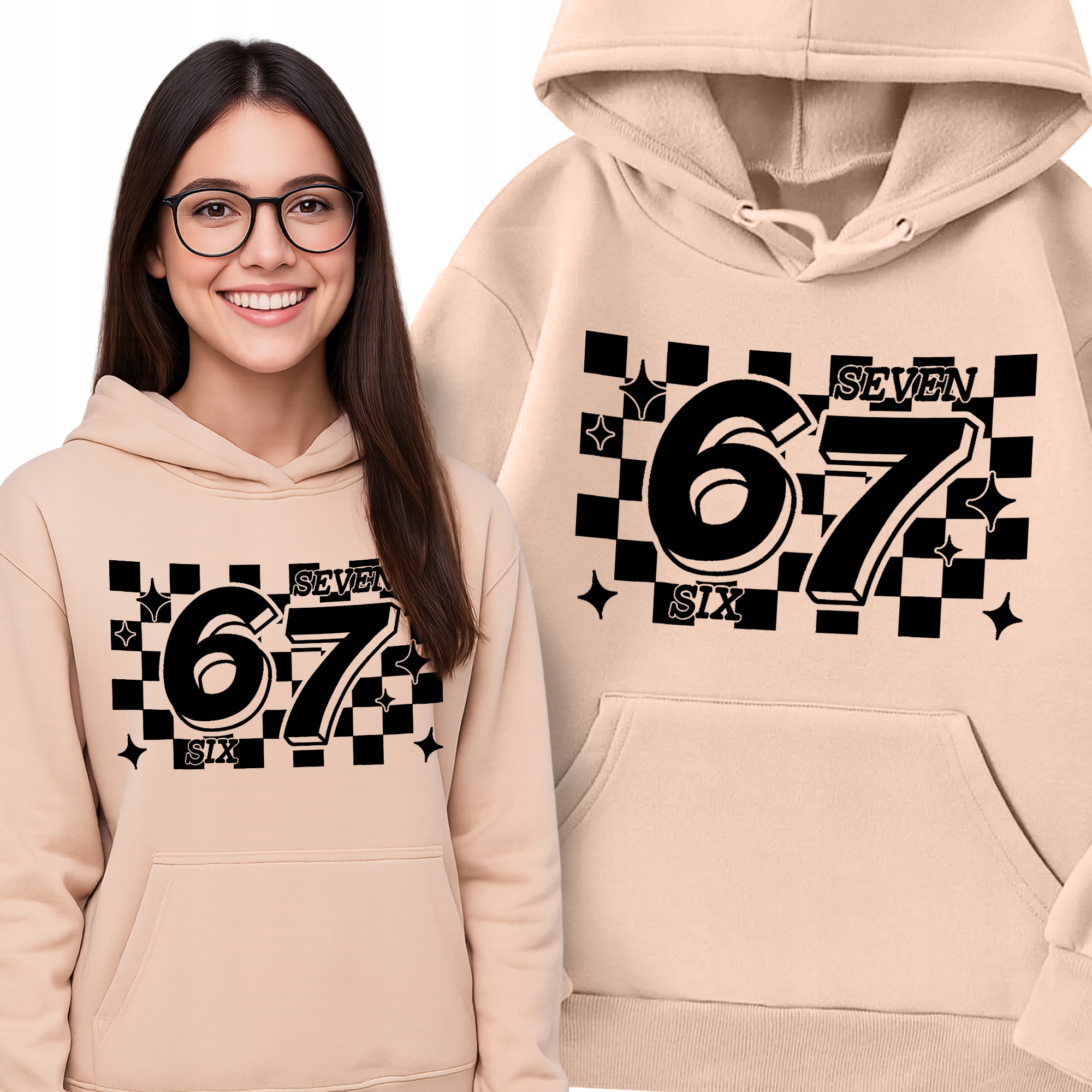 Mikina S Kapucí Peach Dárek Stylová Módní Six Seven 67 #420 Viral Mem S