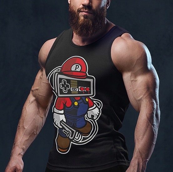 TANK TOP ANIMOWANE PLAYER HEAD 1 Marka inna