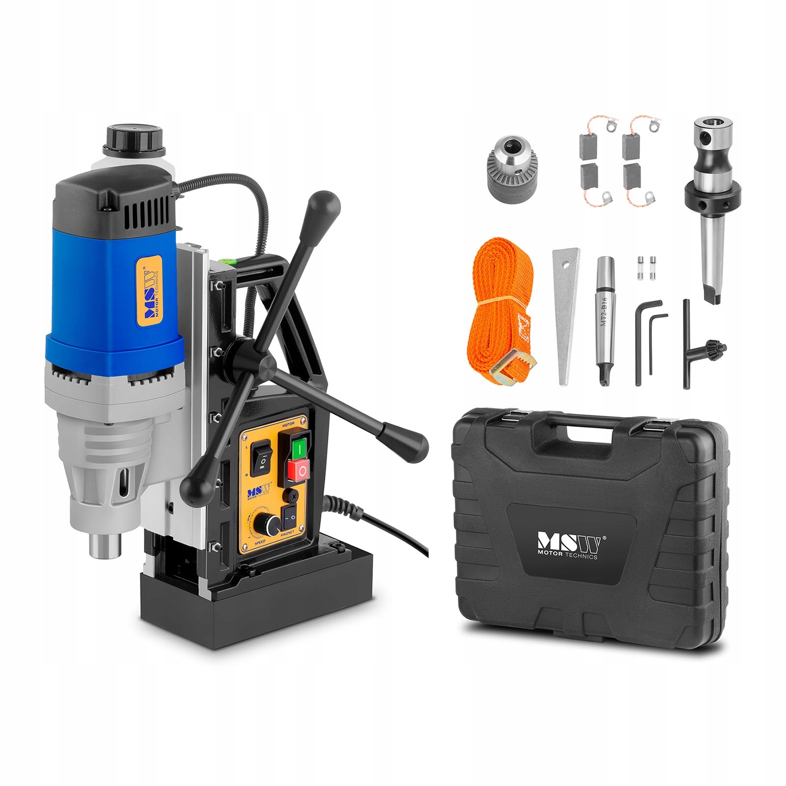 Wiertarka magnetyczna ze stopą magnetyczną Walizka 1300W MSW-MD32-PRO