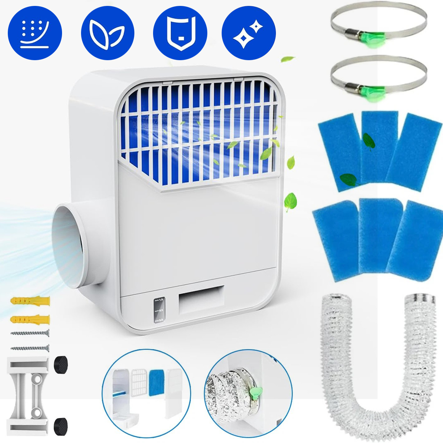 Zestaw Wentylacyjny Suszarki Wewnętrznej Z Wężem, Potrójna Filtracja