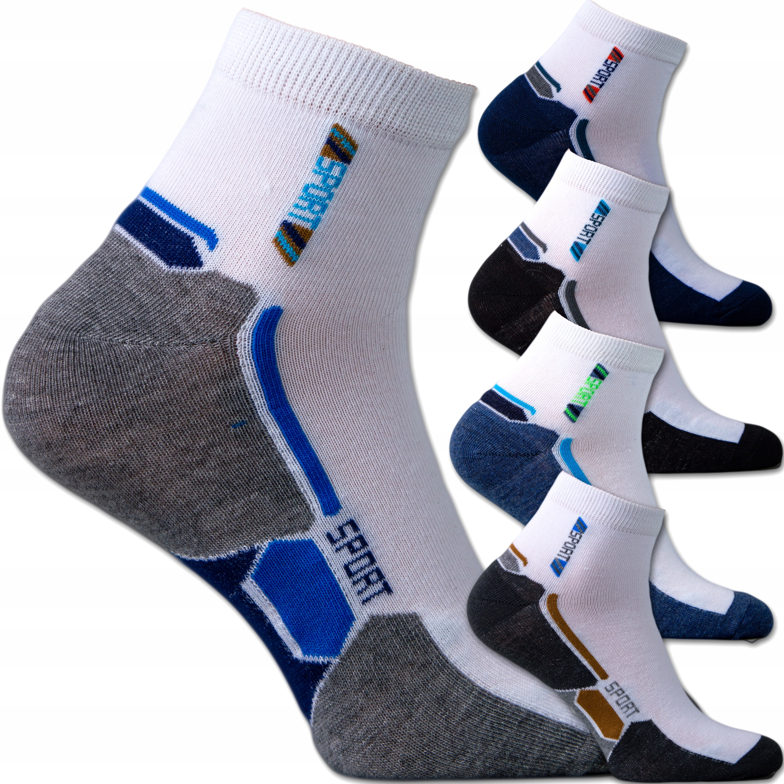 

5 X Skarpety Męskie Bawełniane Sportowe 43-46