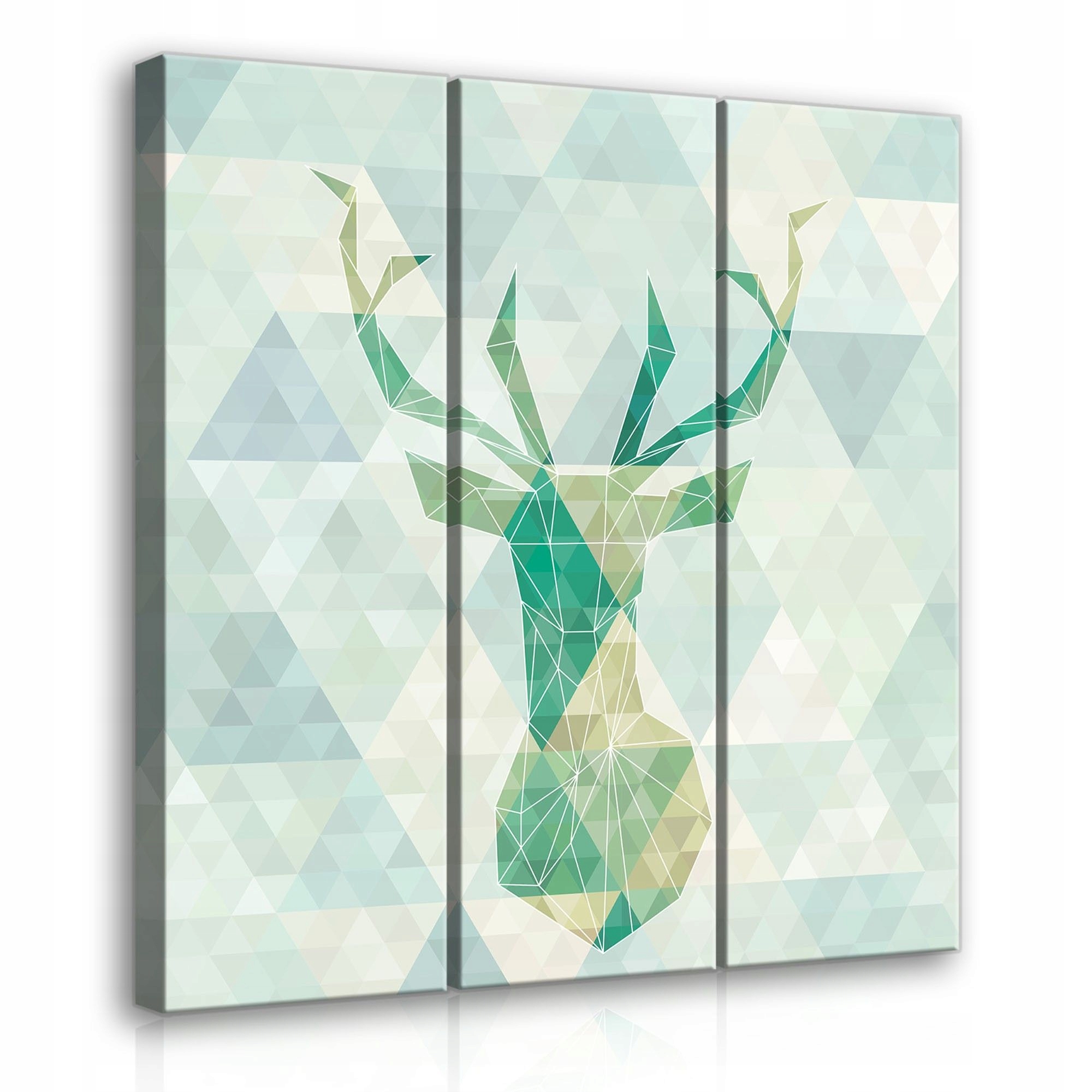 Obraz 90x100 Jelen geometrický low-poly art triptych moderní umění