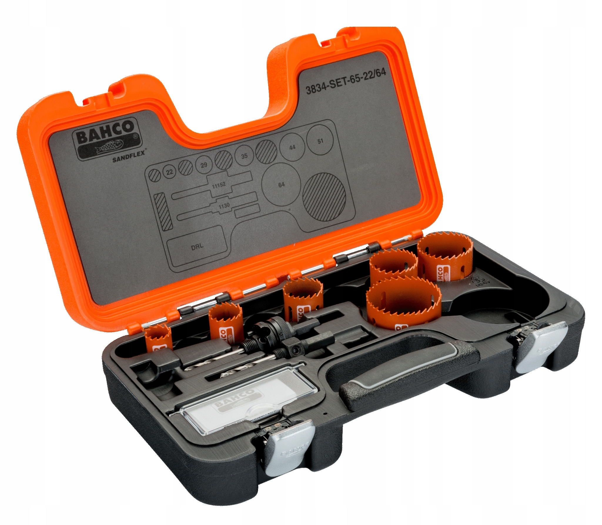 BAHCO 3834-SET-65-22/64 ZESTAW OTWORNIC SANDFLEX Marka Bahco