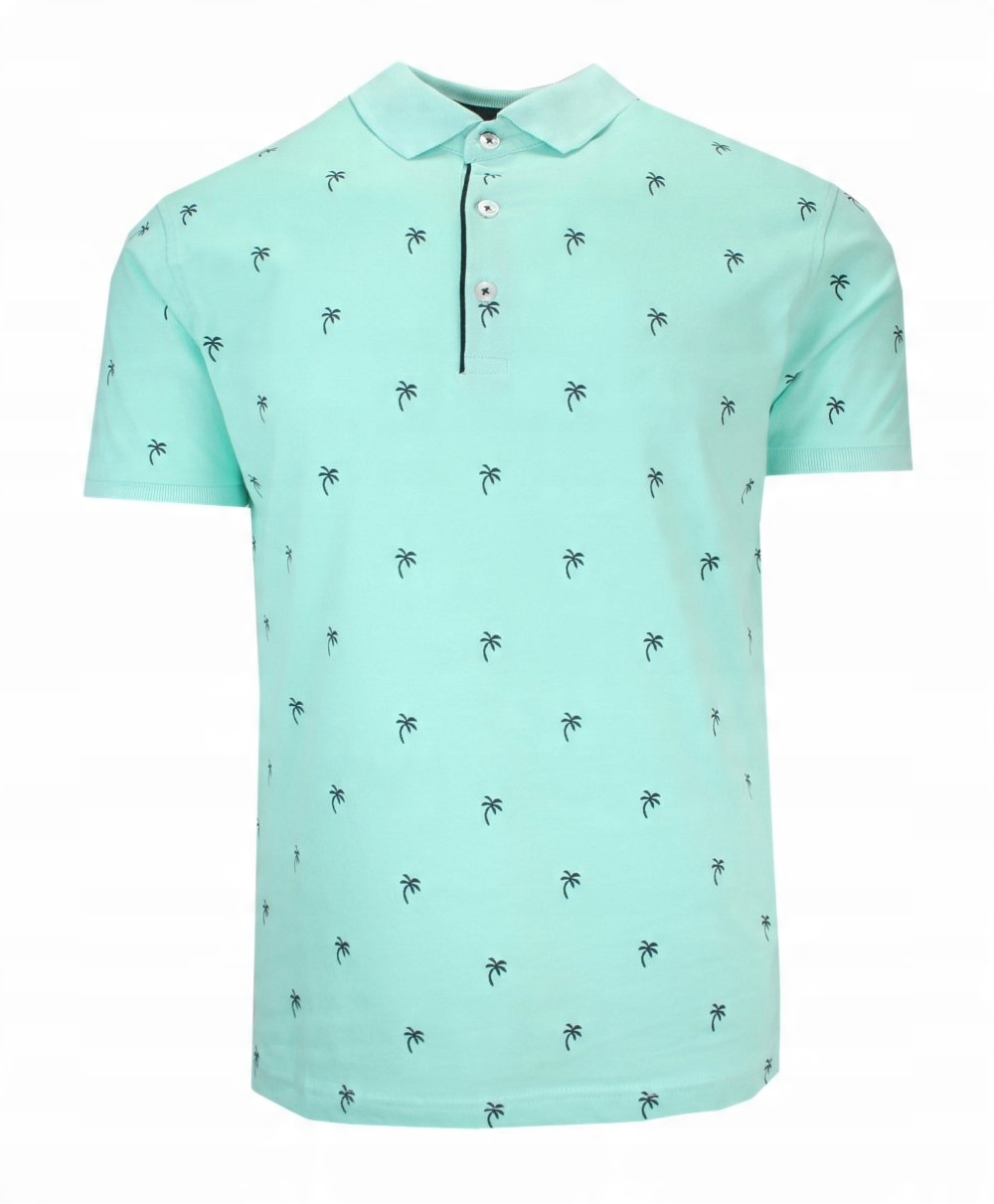

Miętowa Koszulka Polo w Palmy Quickside XL