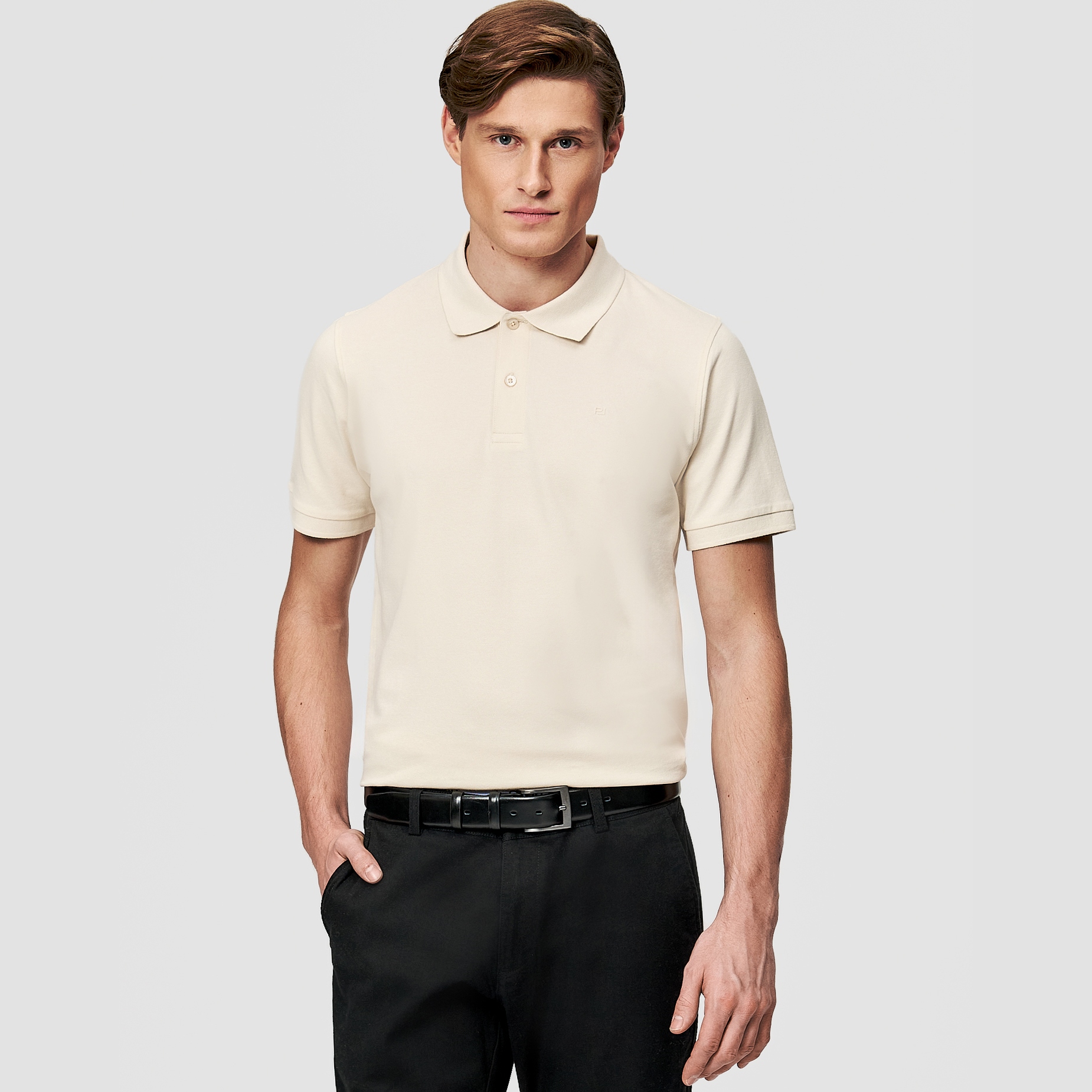 Polokošile v barvě ecru s bavlnou Jednoduchý střih Pako Lorente vel L