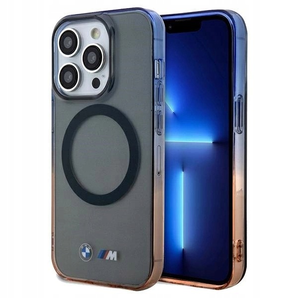Etui Bmw Gradient Bumper MagSafe na iPhone 15 Pro Max szare
