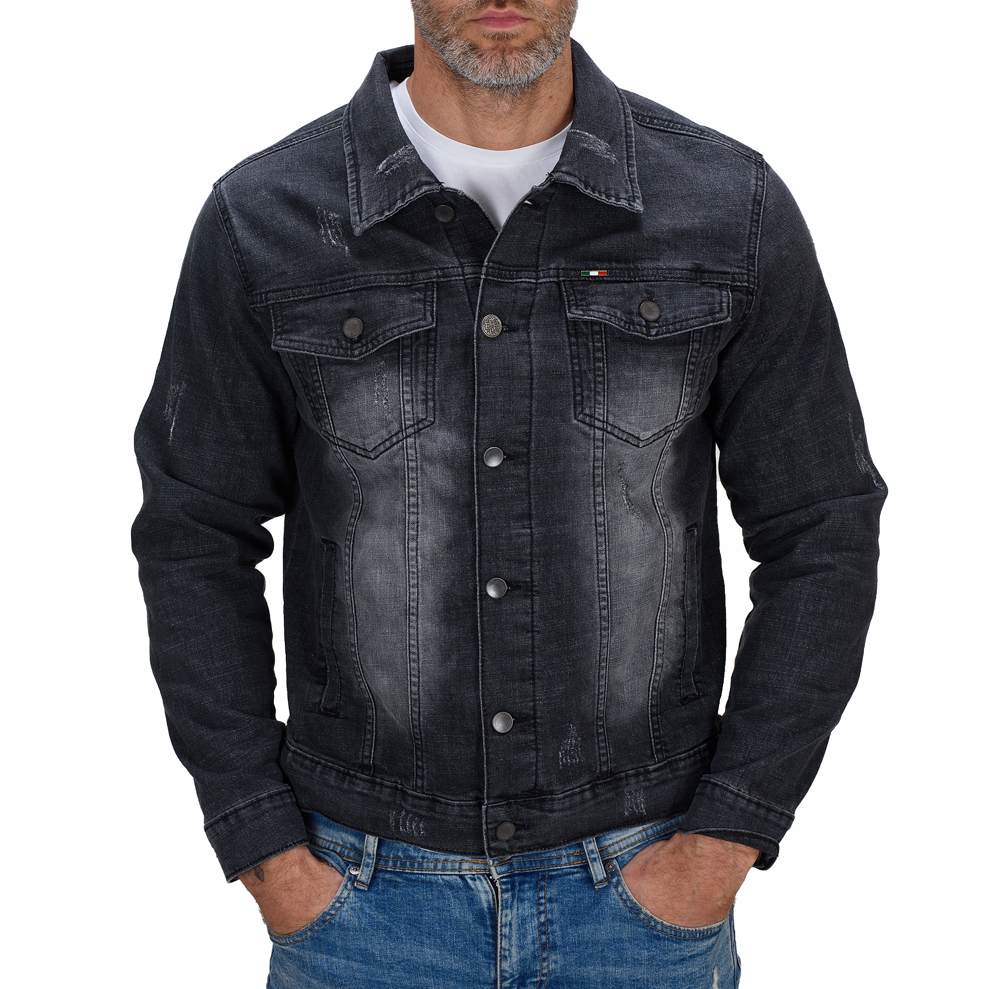 MJ525 vel L Pánská Přechodová Džínová Bunda