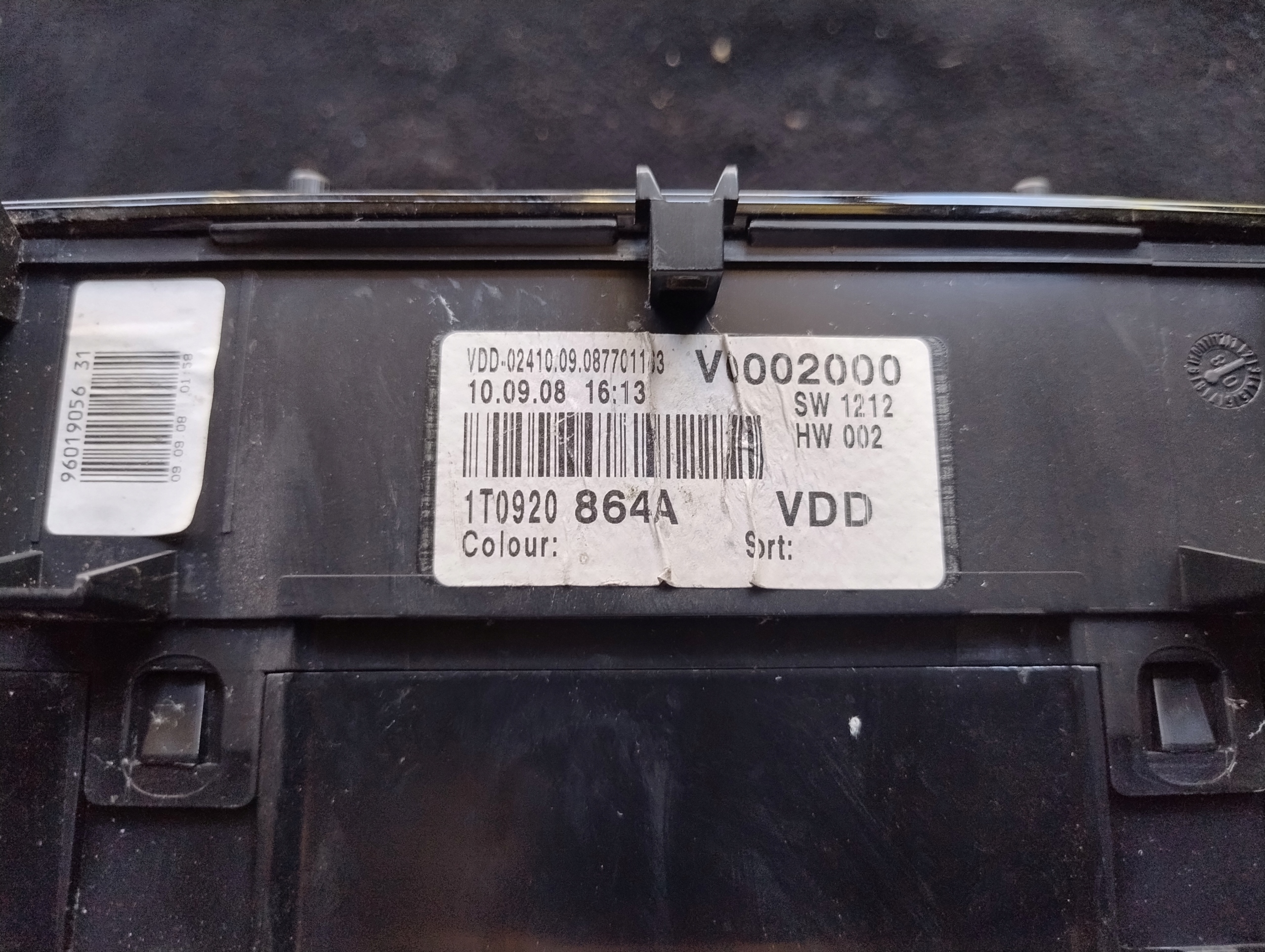 dials clock VOLKSWAGEN TOURAN LIFT 1T0920864A