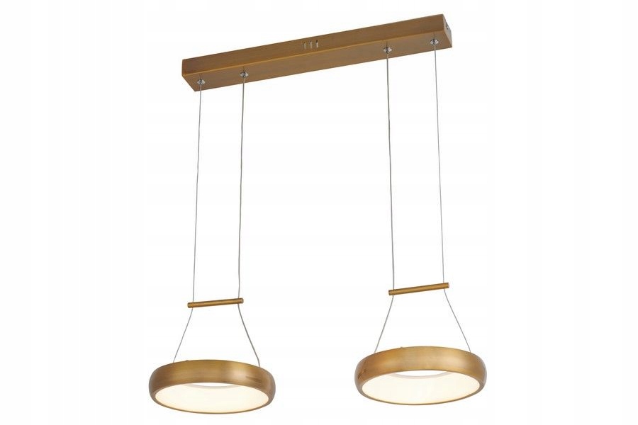 Moderní závěsná dekorativní lampa s 2 zlatými Led obručemi Reality