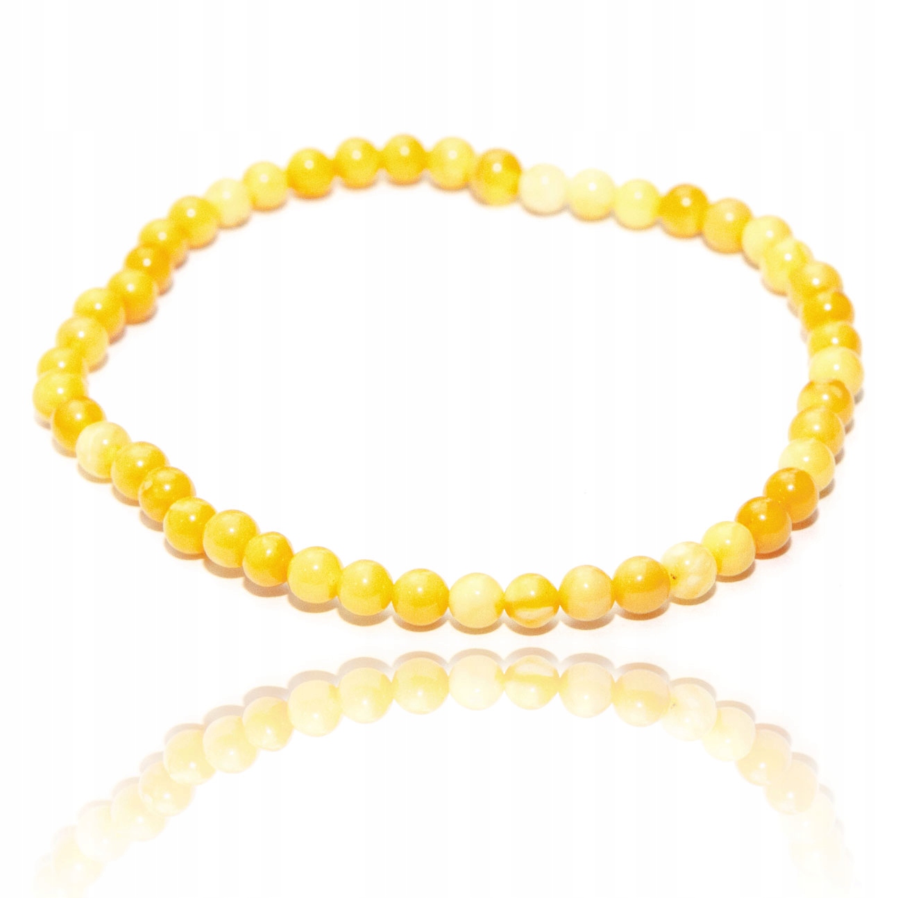 Náramek na gumičce s jantarem amber jantar světlý mléčný malé kuličky