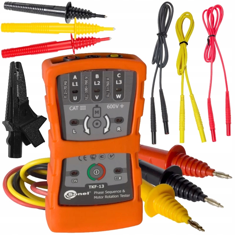 Sonel WMGBTKF13 TKF-13 Tester Kolejności Faz i Kierunku Obrotów Silnika