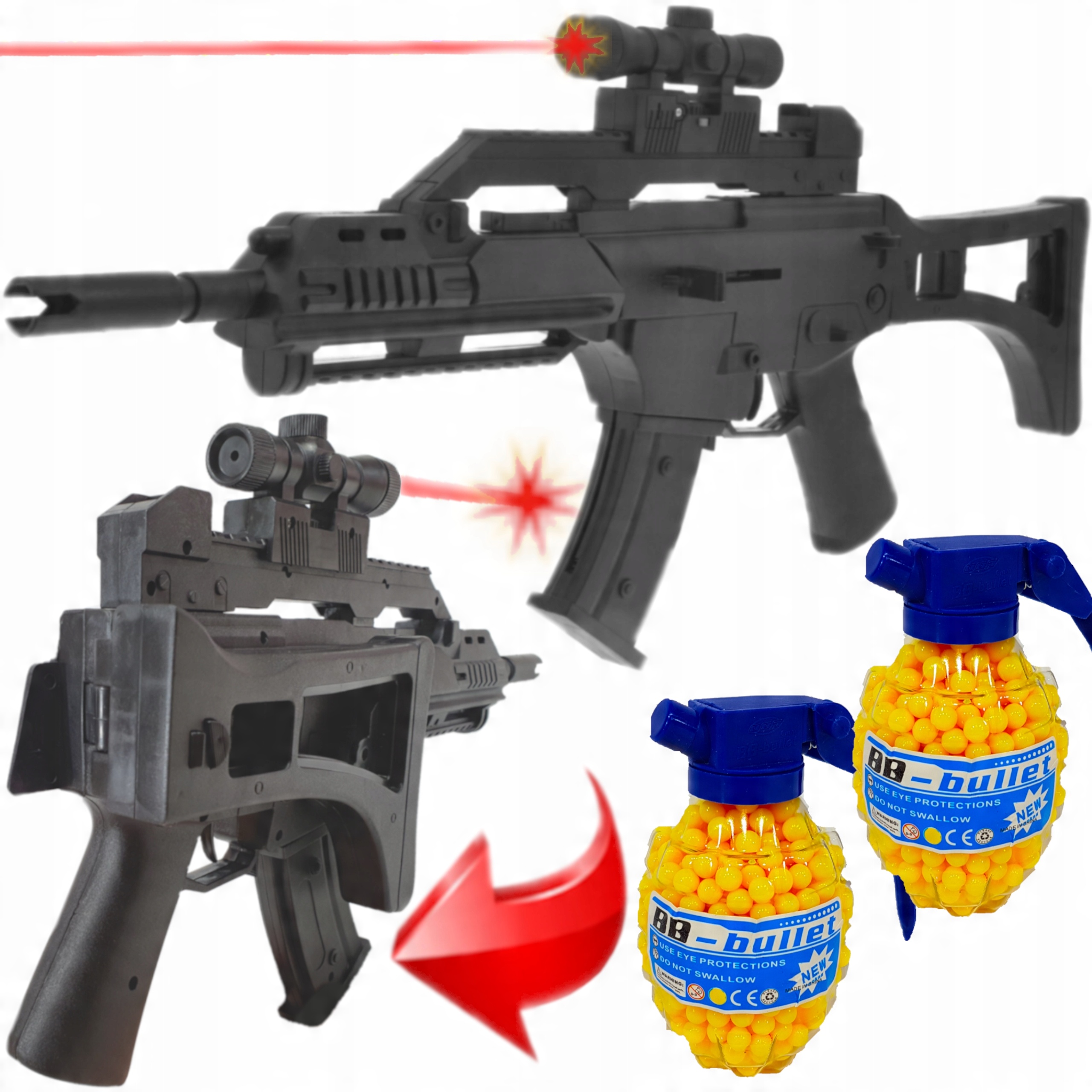 

Karabin Snajperka Na Kulki Z Laserem 2x Granaty