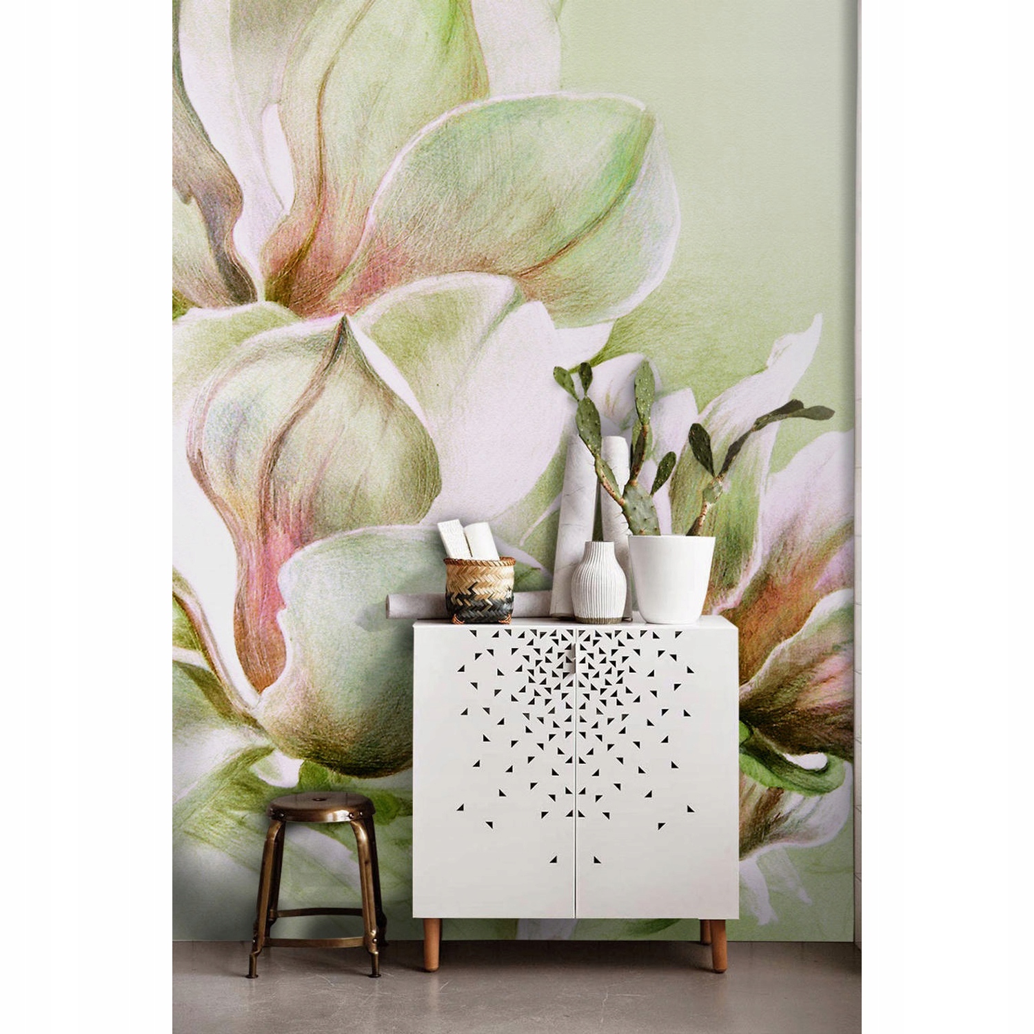 

Tapeta flizelinowa Rysowane kwiaty 104x70 + klej