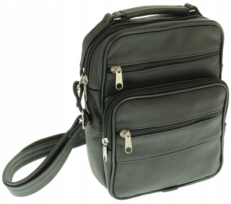 Pánská Taška Přes Rameno Kabelka Přes Rameno Kůže Černá Pl