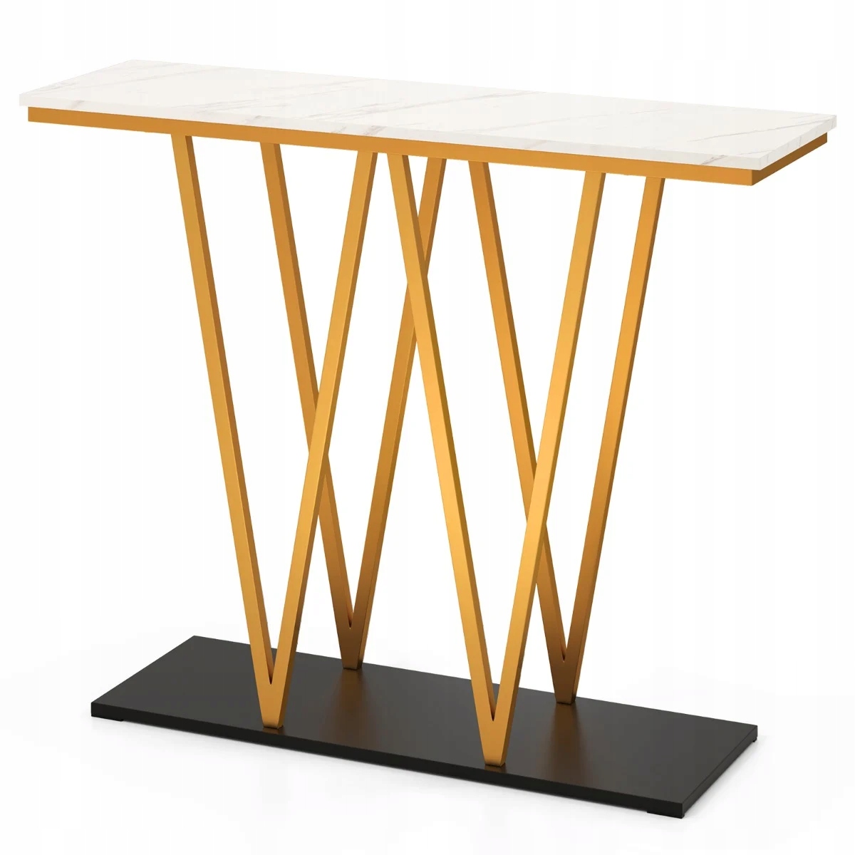 Mramorový Stolík Zlato 100x79X30CM