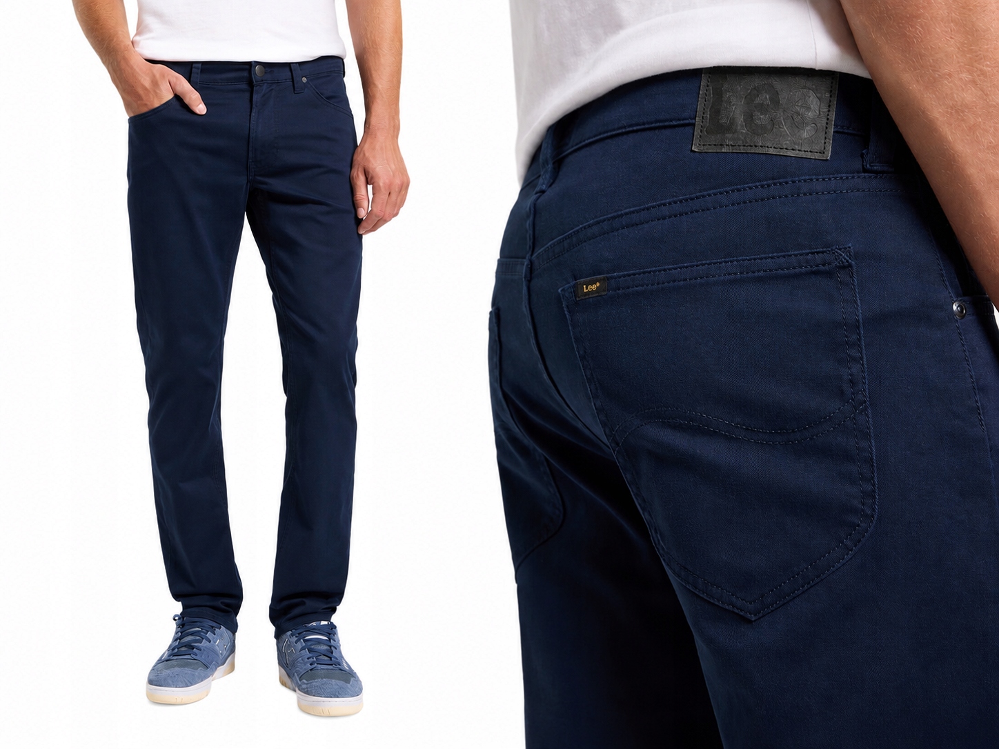 Lee Daren jednoduché džíny straight Zip Fly Rivet Navy W38 L30