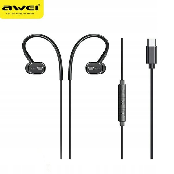 Awei TC-6 Słuchawki Stereo Usb-c Czarny
