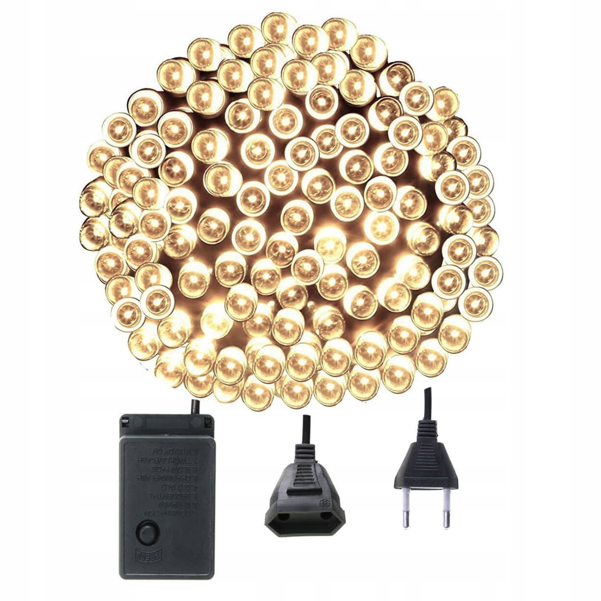 

Lampki Choinkowe Świąteczne 300 Led Białe Ciepłe