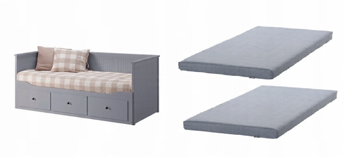 

Ikea Hemnes Łóżko rozkładane z 3 szufladami Szare