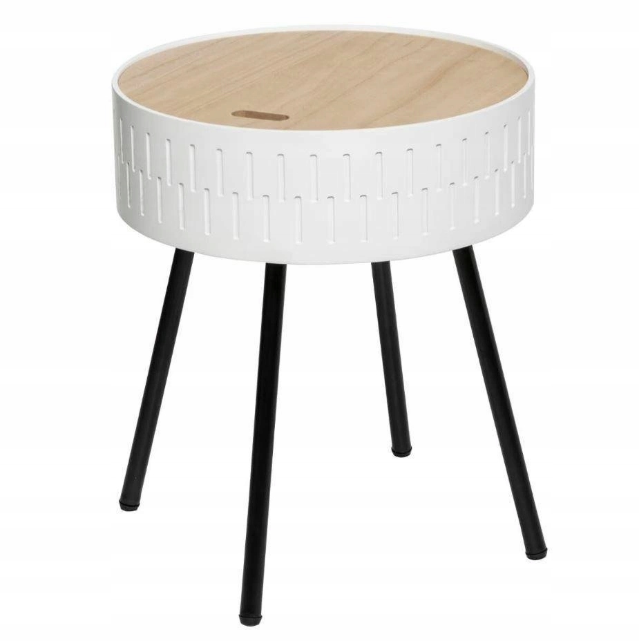 Stolek noční stolek kulatý Shiro bílý